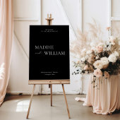 Minimalistische bruiloft welkom teken in zwart poster