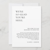 Minimalistische Bruiloft Welkomstbrief en Evenemen Kaart (Voorkant)