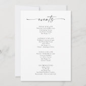 Minimalistische Bruiloft Welkomstbrief en Evenemen Kaart (Achterkant)