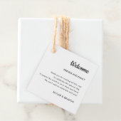 Minimalistische bruiloft welkomstgeschenk bedankjes labels (In situ)
