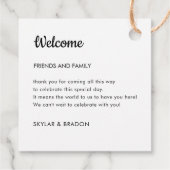 Minimalistische bruiloft welkomstgeschenk bedankjes labels (Achterkant)