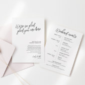 Minimalistische bruiloft welkomsttas Insert Programmakaart