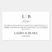 Minimalistische bruiloft welkomsttas voor hotelgas rechthoekige sticker (Voorkant)