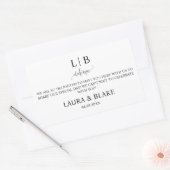 Minimalistische bruiloft welkomsttas voor hotelgas rechthoekige sticker (Envelop)