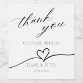 Minimalistische bruiloft wijn label - dank u ontwe etiket (Enkel label)