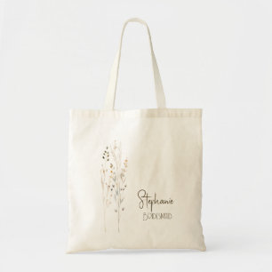 Minimalistische bruiloft Wildflower bruidsmeisje Tote Bag