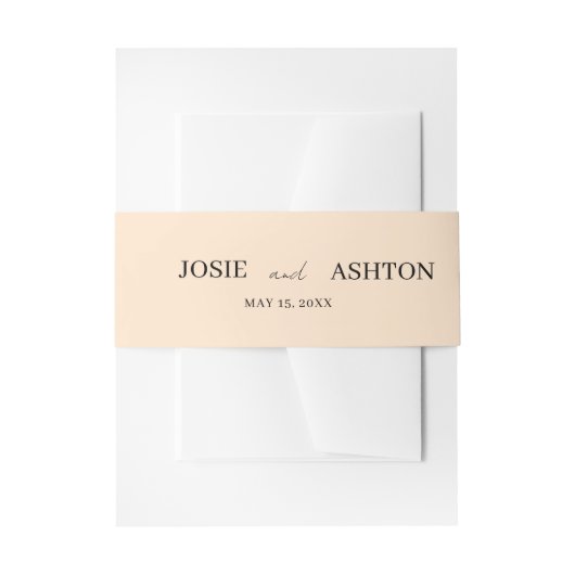 Minimalistische bruiloft wit of zwart gepersonalis uitnodigingen wikkel (Voorkant Voorbeeld)