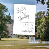 Minimalistische bruiloft witte uitnodigingen voorn