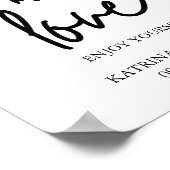 Minimalistische bruiloft's meer liefde station tek poster (Hoek)