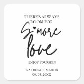 Minimalistische bruiloft's meer liefde station tek vierkante sticker (Voorkant)