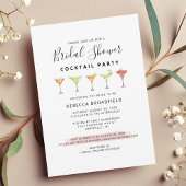 Minimalistische Bruiloftscocktail Beach Party Kaart
