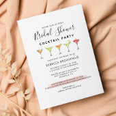 Minimalistische Bruiloftscocktail Beach Party Kaart