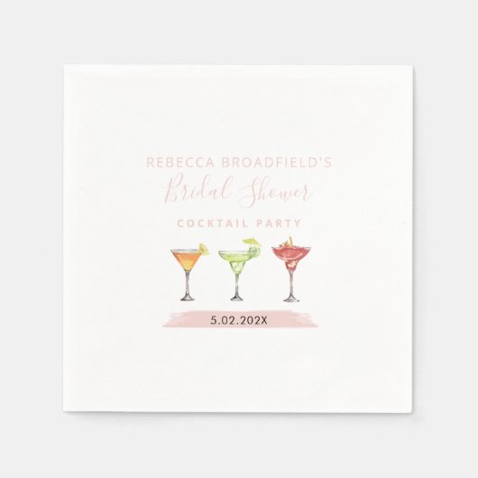 Minimalistische Bruiloftscocktailparty Papier Servet (Voorkant)