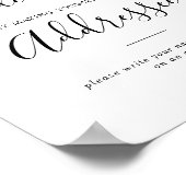Minimalistische Bruiloftsdouche Adres op Envelopte Poster (Hoek)