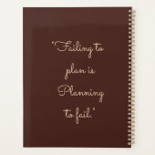 Minimalistische Bruin Custom Persoonlijk Maandelij Planner (Achterkant)