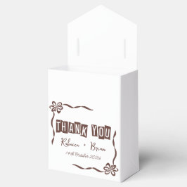 Minimalistische Bruin & Wit Dank u bruiloft Bedankdoosjes