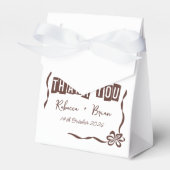 Minimalistische Bruin & Wit Dank u bruiloft Bedankdoosjes (Voorkant Zijde)
