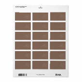 Minimalistische bruine avond boho bruiloft retoura etiket (Full Sheet)