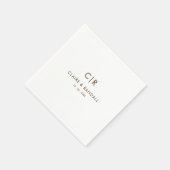 Minimalistische bruine en witte bruiloft servetten (Hoek)