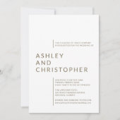 Minimalistische Bruine Geïsoleerde Namen Bruiloft Kaart (Voorkant)