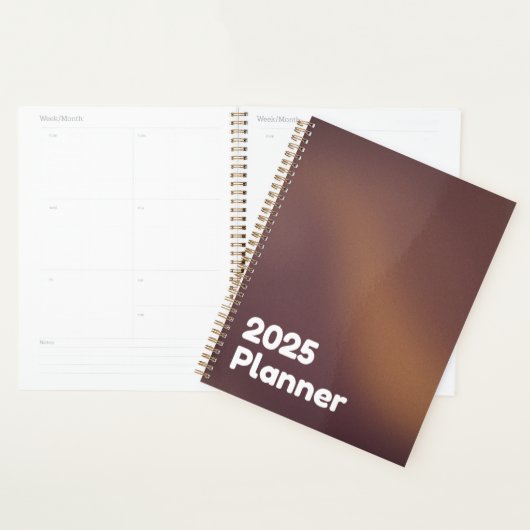 Minimalistische bruine gradiënt 2025 planner (Display)
