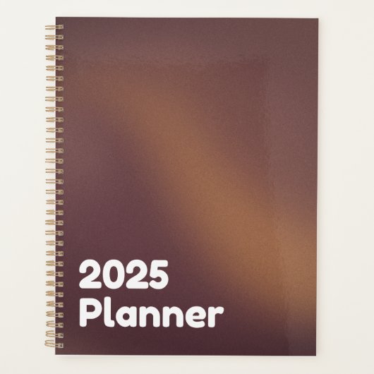 Minimalistische bruine gradiënt 2025 planner (Voorkant)