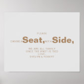 Minimalistische bruine kies een stoel niet een kan poster (Voorkant)