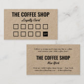 Minimalistische bruine kraft eenvoudige zwarte typ klantenkaartje (Voorkant / Achterkant)