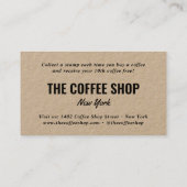 Minimalistische bruine kraft eenvoudige zwarte typ klantenkaartje (Achterkant)