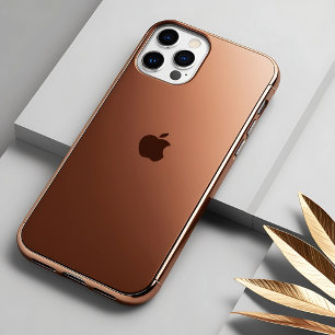 Minimalistische bruine leren look iPhone hoesje