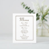 Minimalistische bruine menuElegant Moderne Wedding (Staand voorkant)