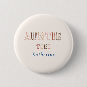 Minimalistische bruine moderne geslachtsneutrale t ronde button 5,7 cm