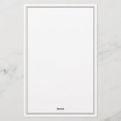 Minimalistische bruine monogram twee randen briefpapier (Achterkant)