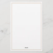 Minimalistische bruine monogram twee randen briefpapier (Achterkant)