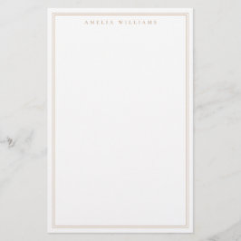 Minimalistische bruine monogram twee randen briefpapier