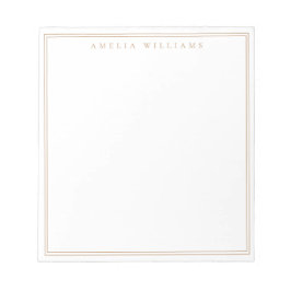 Minimalistische bruine monogram tweegrens notitieblok