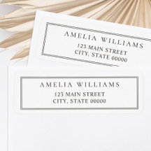 Minimalistische bruine retouradresstickers met twe