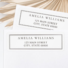 Minimalistische bruine retouradresstickers met twe etiket