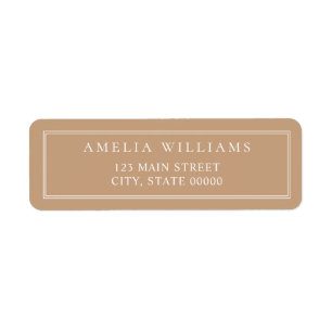 Minimalistische bruine retouradresstickers met twe etiket