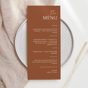 Minimalistische bruine terracotta de menu Kaart