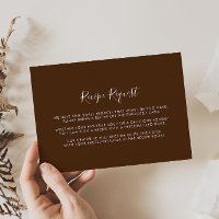 Minimalistische bruine witte trouwrecept verzoek 