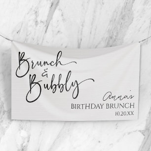 Minimalistische brunch en bubbel verjaardag brunch spandoek
