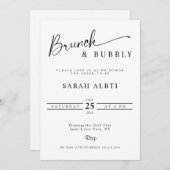 Minimalistische brunch en bubbelig Vrijgezellenfee Kaart (Voorkant / Achterkant)