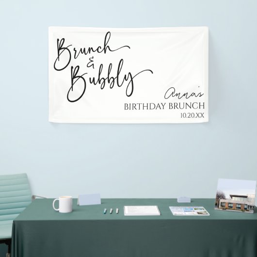 Minimalistische brunch en bubble verjaardagsbrunch spandoek (Beurs)