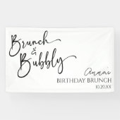 Minimalistische brunch en bubble verjaardagsbrunch spandoek (Horizontaal)