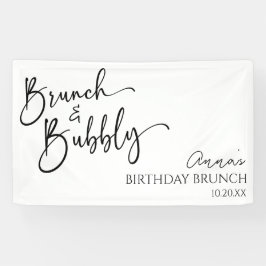 Minimalistische brunch en bubble verjaardagsbrunch spandoek