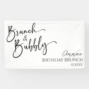 Minimalistische brunch en bubble verjaardagsbrunch spandoek