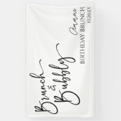 Minimalistische brunch en bubble verjaardagsbrunch spandoek (Verticaal)