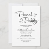 Minimalistische brunch en bubble Vrijgezellenfeest Kaart (Voorkant)