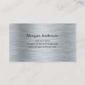 Minimalistische Brushed Metal Silver Banding Visitekaartje (Achterkant)